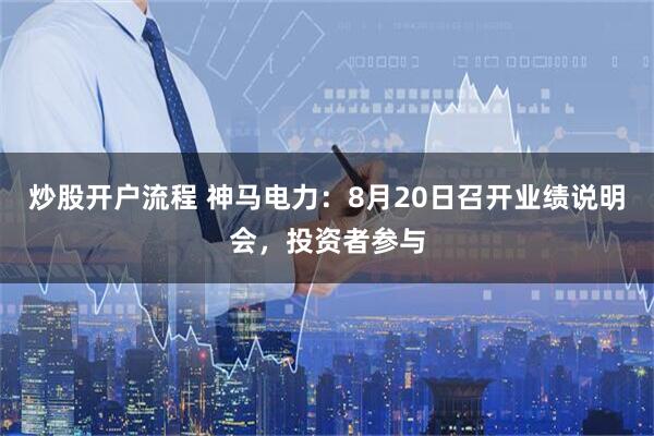 炒股开户流程 神马电力：8月20日召开业绩说明会，投资者参与